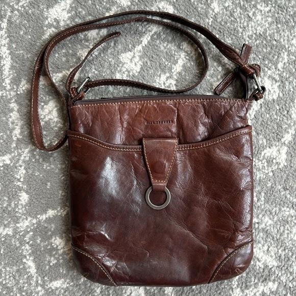 Jack Georges Genuine Leather Crossbody Voyager Handbag - Picture 2 of 16